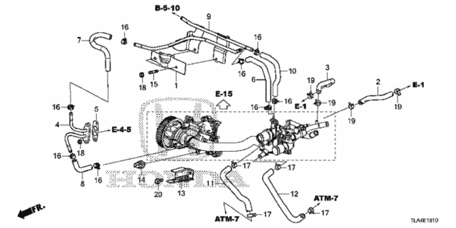 Water Hose (1.5L) for 2019 Honda CR-V #0