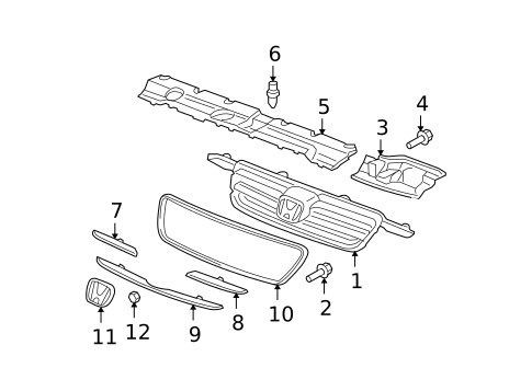 Grille & Components for 2006 Honda CR-V #1