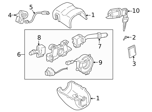 Shroud, Switches & Levers for 2001 Toyota Prius #0