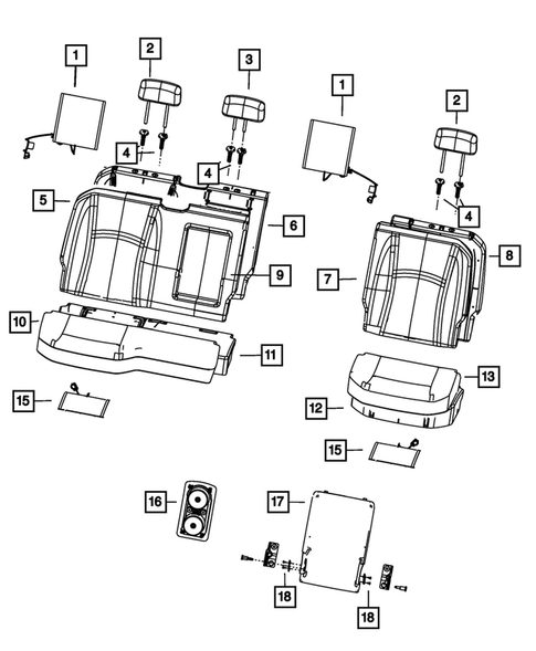 Rear Seats - Second Row for 2021 Ram 2500 #0