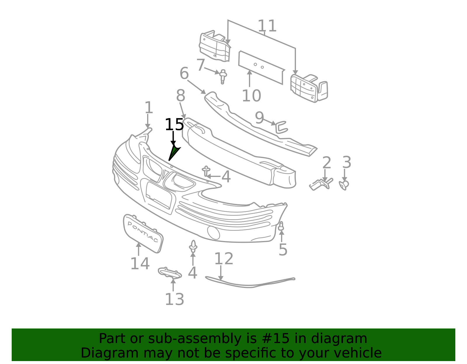 1999-2008 Pontiac Front Bumper Fascia Crossed-Flags Logo 19207392 | OEM ...
