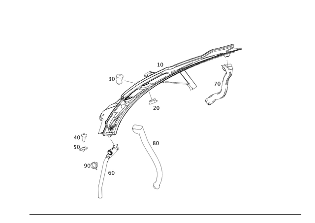2518300328 - Heating and Ventilation: Water Baffle for Mercedes-Benz: R320, R350, R500 Image image