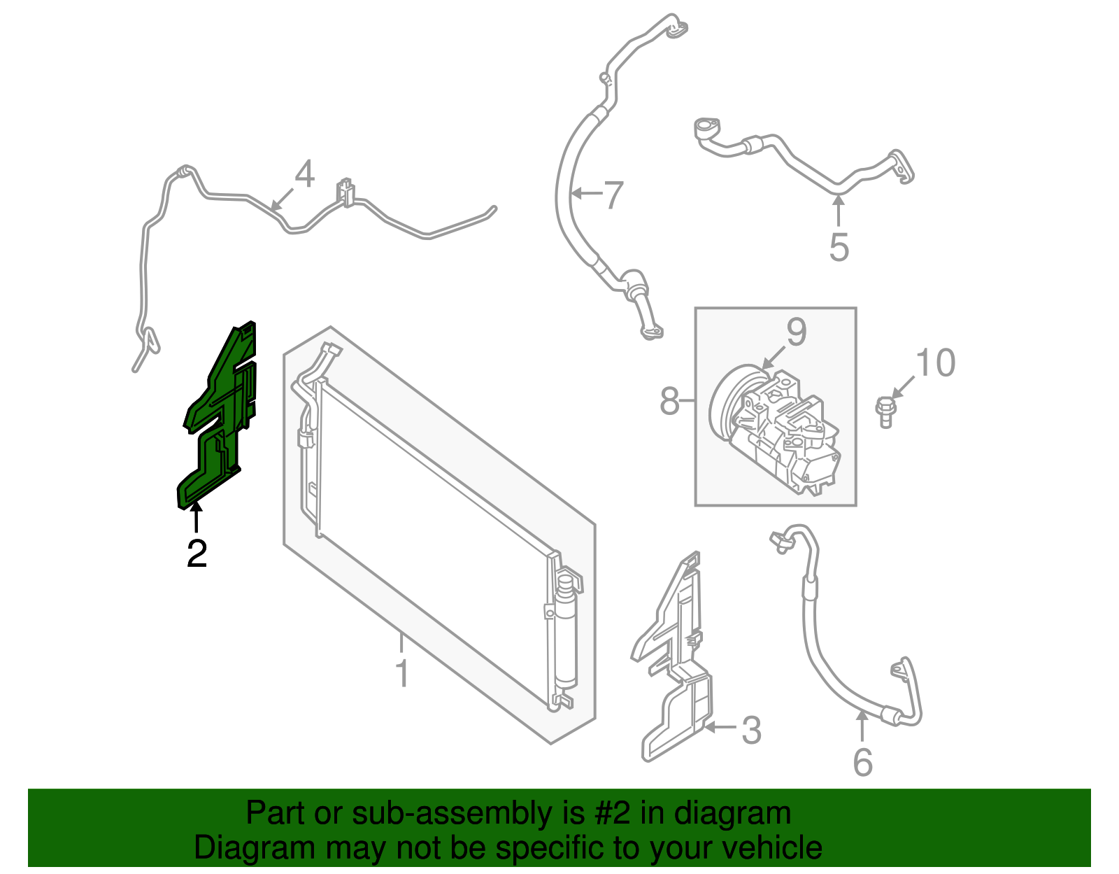 A/C Condenser Seal - Nissan (92184-ZX10A)