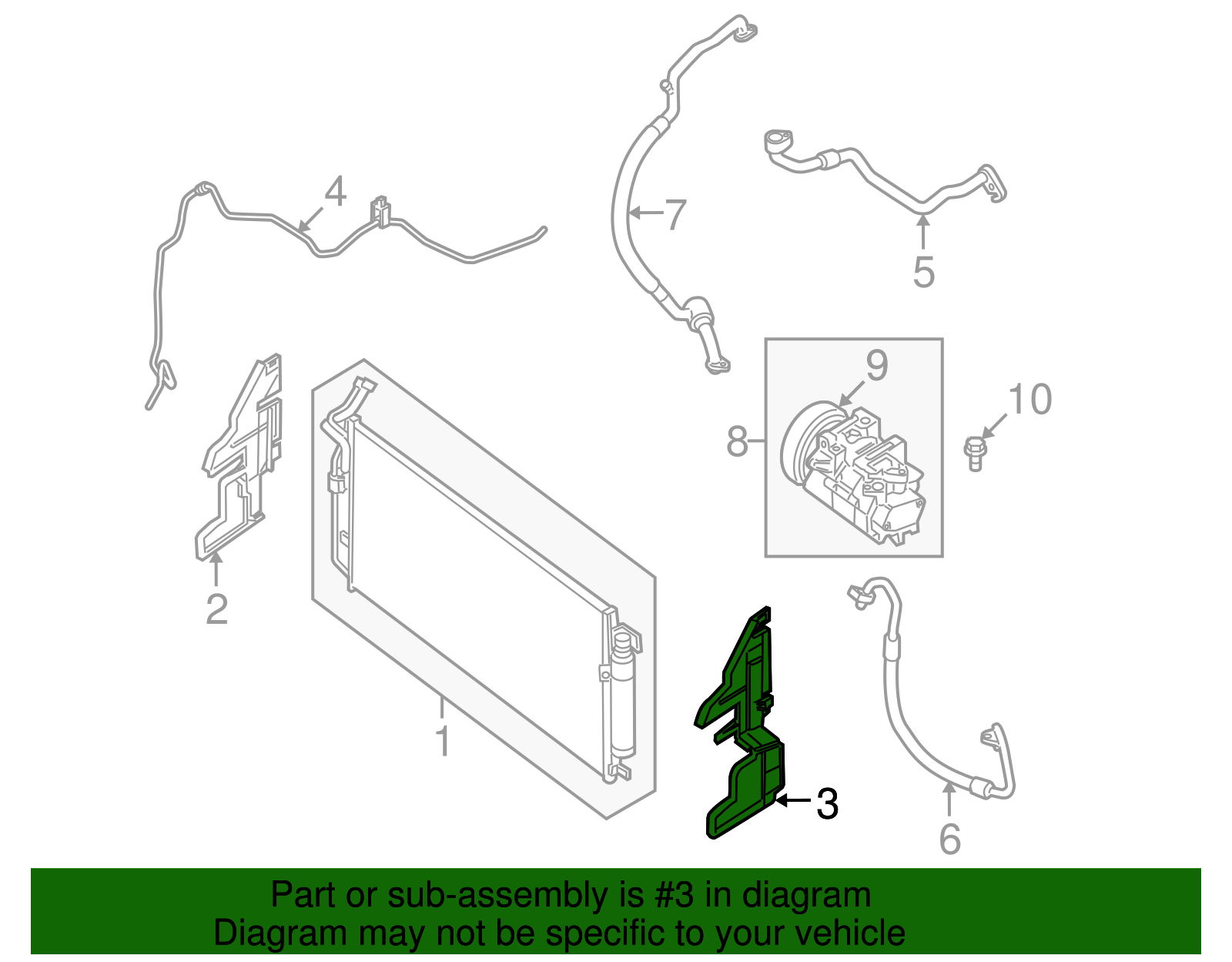 A/C Condenser Seal - Nissan (92185-JB100)