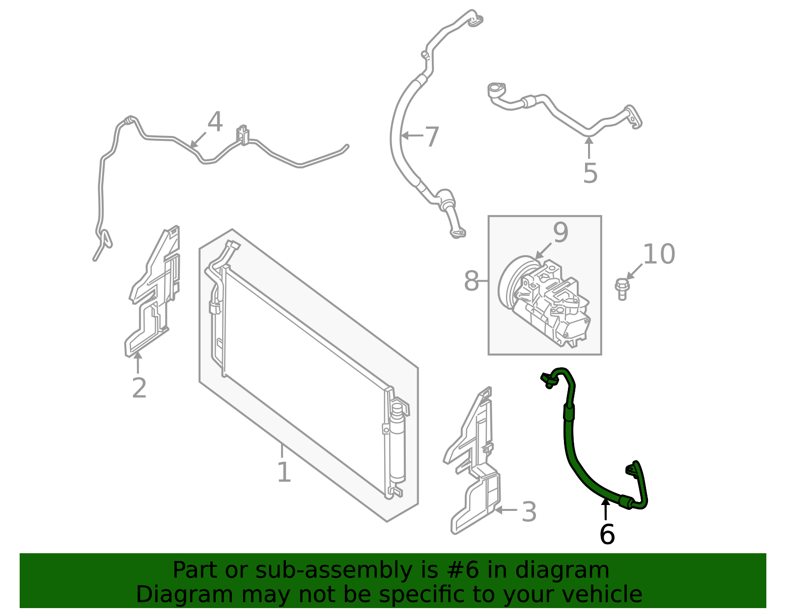 Genuine A/C Refrigerant Hose - 92440-ZX00A | NissanParts.cc