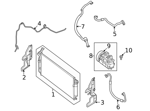 Condenser, Compressor & Lines for 2013 Nissan Altima #1