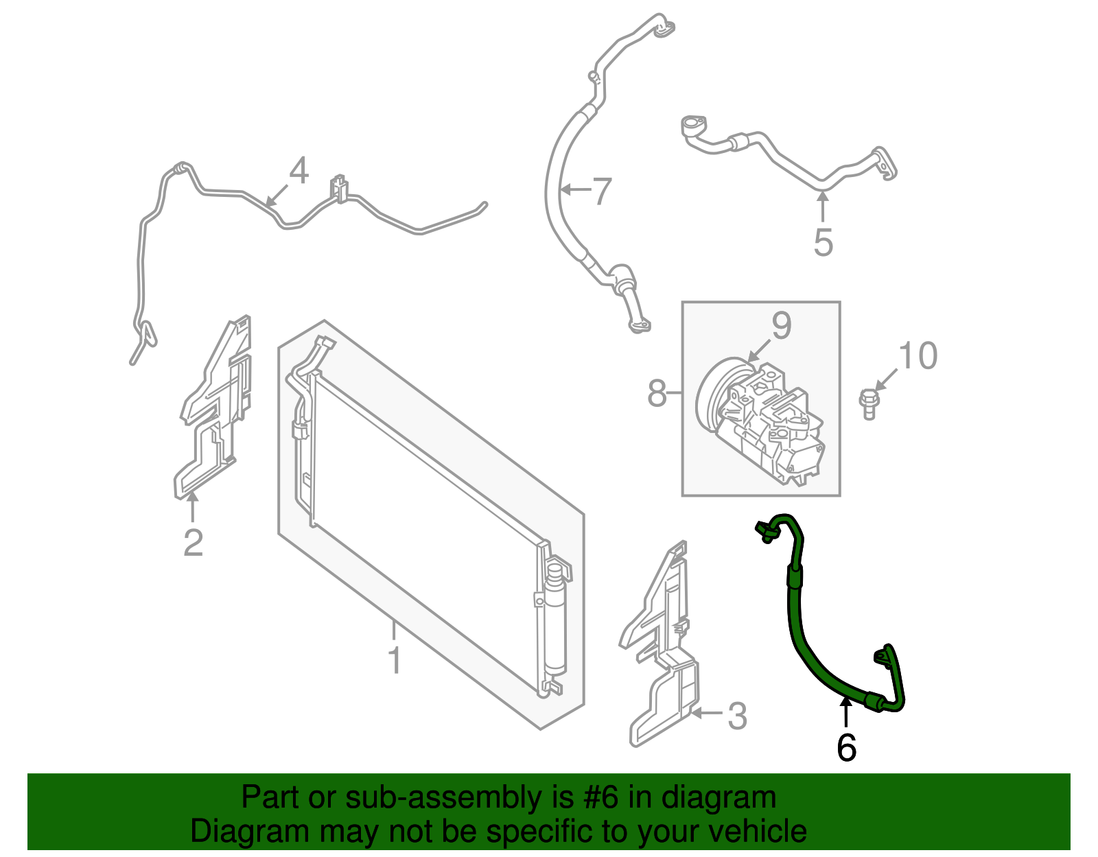 A/C Refrigerant Hose - Nissan (92440-ZX00A)
