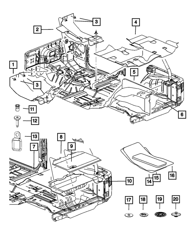 5PL271X9AA - Interior Trim: Rear Floor Carpet for Mopar Image