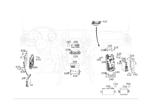 Control Units, Fuse Boxes and Relays in Interior for 2020 Mercedes-Benz AMG GT C #0