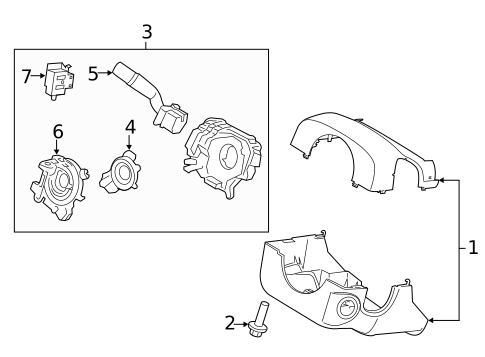 Shroud, Switches & Levers for 2022 Ford F-350 Super Duty #1