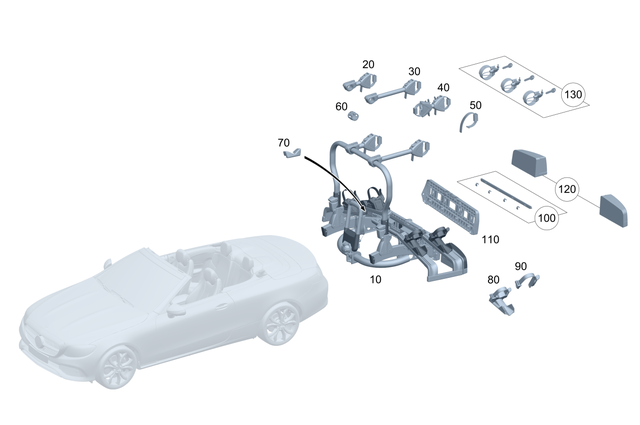 8851300 - Rear End Carrier Systems: License Plate Bracket for Mercedes-Benz: 180A, 180b, 220a, 300C, 300CD, 350SD, A220, C300, C350e, C400, C43 AMG, C450 AMG, C63 AMG, C63 AMG S, C63 AMG S E Performance, CLA250, CLA35 AMG, CLA45 AMG, CLA45 AMG S, CLE300, CLE450, CLE53 AMG, CLS450, CLS53 AMG, E300, E350, E400, E43 AMG, E450, E53 AMG, E63 AMG S, EQB 250+, EQB 300, EQB 350, EQE 350, EQE 350 SUV, EQE 350+, EQE 350+ SUV, EQE 500, EQE 500 SUV, EQE AMG, EQE AMG SUV, EQS 450, EQS 450 SUV, EQS 450+, EQS 450+ SUV, EQS 580, EQS 580 SUV, EQS AMG, GLA250, GLA35 AMG, GLA45 AMG, GLB250, GLB35 AMG, GLC300, GLC350e, GLC43 AMG, GLC63 AMG, GLC63 AMG S, GLC63 AMG S E Performance, GLE350, GLE450, GLE450e, GLE53 AMG, GLE580, GLE63 AMG S, GLS450, GLS580, GLS63 AMG, Maybach GLS600, Maybach S580, Maybach S680, S500, S580, S580e, S63 AMG E Performance Image