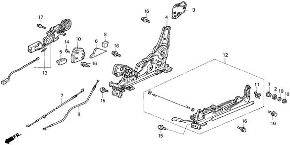 Right Front Seat Components (L*,L) for 1991 Acura Legend #0