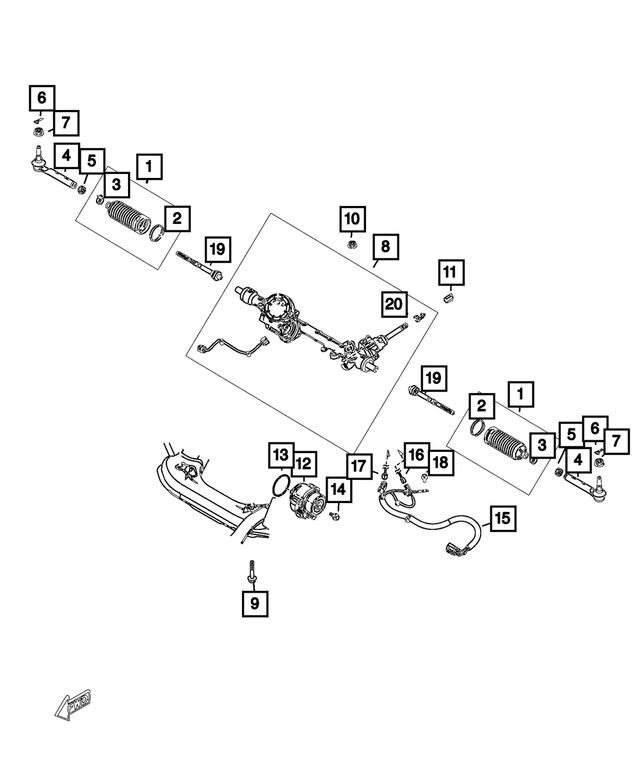 68313947AA - Steering: Steering Gear Boot Kit for Mopar Image