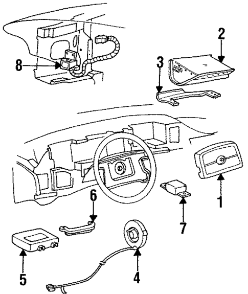 Air Bag Components for 1994 Cadillac Fleetwood #0