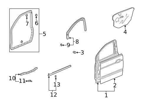 Door & Components for 1999 Honda Odyssey #2