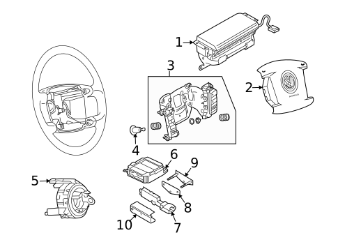 Air Bag Components for 2010 Volkswagen Touareg #0