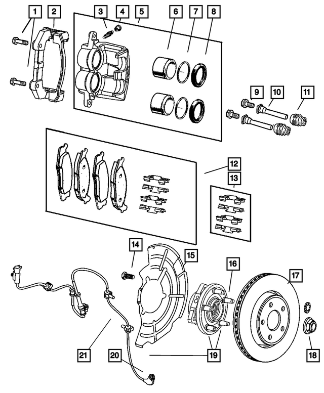 5143699AC - Service Brakes: Disc Brake Caliper Adapter for Mopar Image