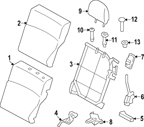 Rear Seat Components for 2024 Subaru Crosstrek #1