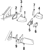 12382608 - : Passenger Side Rearview Mirror Glass for Cadillac: Escalade | Chevrolet: Blazer, C1500, C2500, C3500, K1500 Pickup, K2500 Pickup, K3500 Pickup, Tahoe | GMC: C1500 Pickup, C2500 Pickup, C3500 Pickup, K1500 Pickup, K2500 Pickup, K3500 Pickup, Yukon Image