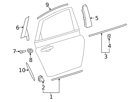 Exterior Trim - Rear Door for 2017 Volvo V90 Cross Country #0