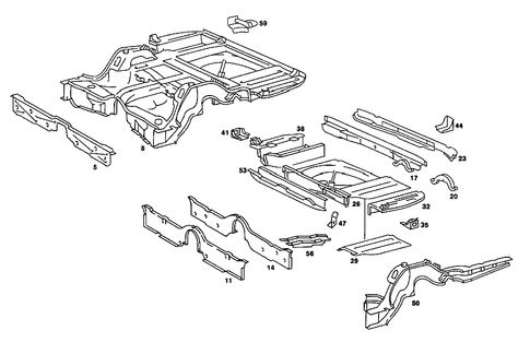 Rear End Floor for 1985 Mercedes-Benz 380SL #0
