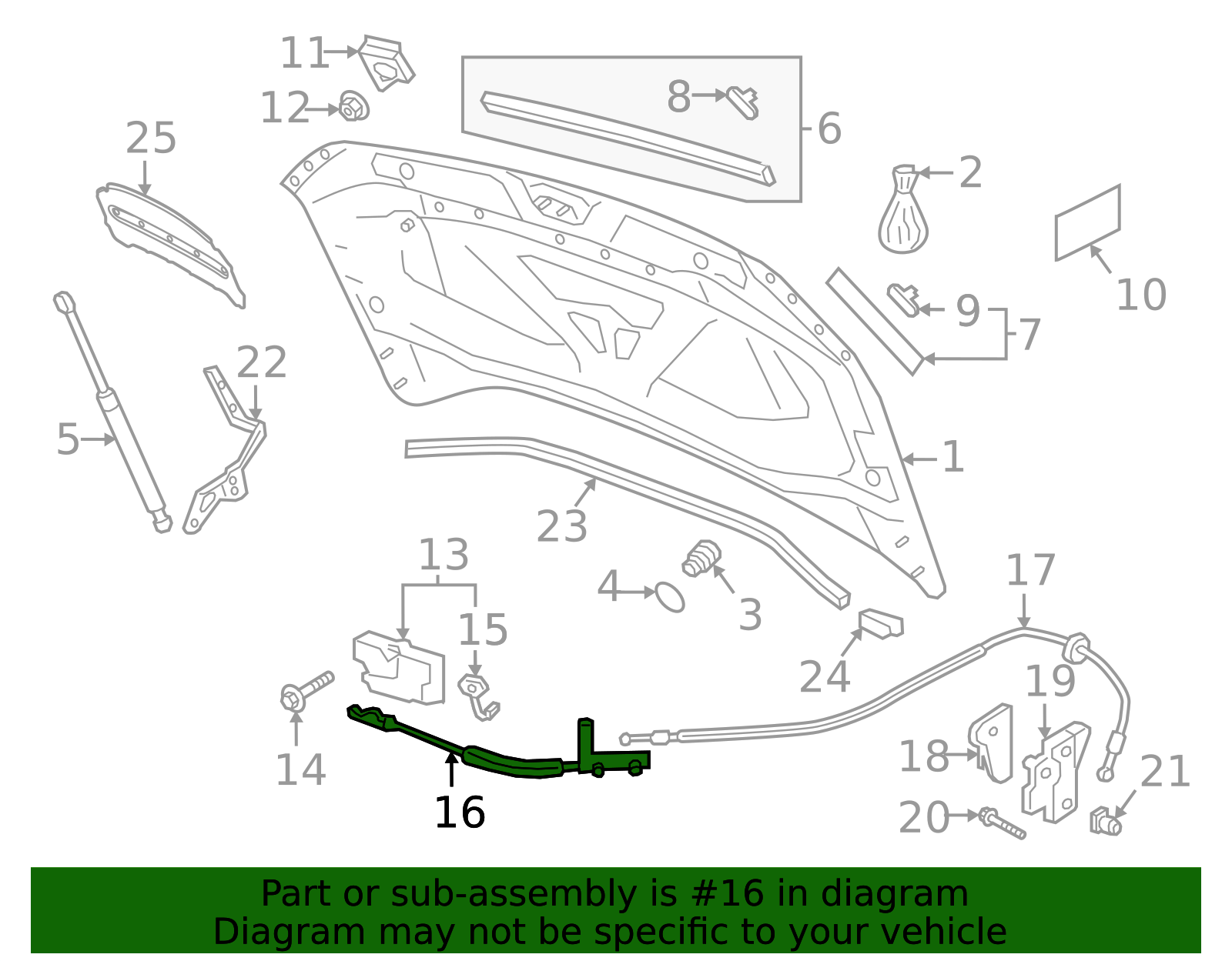 VW Front Hood Latch Release Cable (Atlas) 3CN823531 VW Front Hood Latch Release Cable (Atlas) 3CN823531