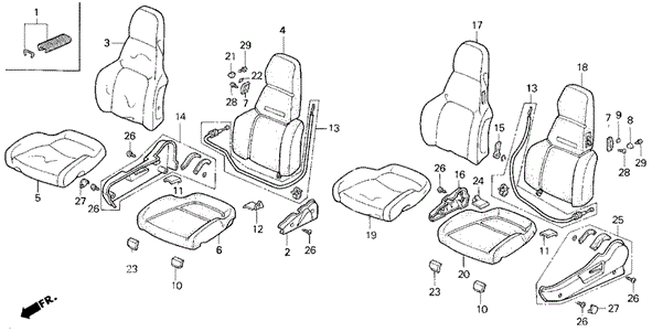 Front Seat for 1992 Honda Prelude #0