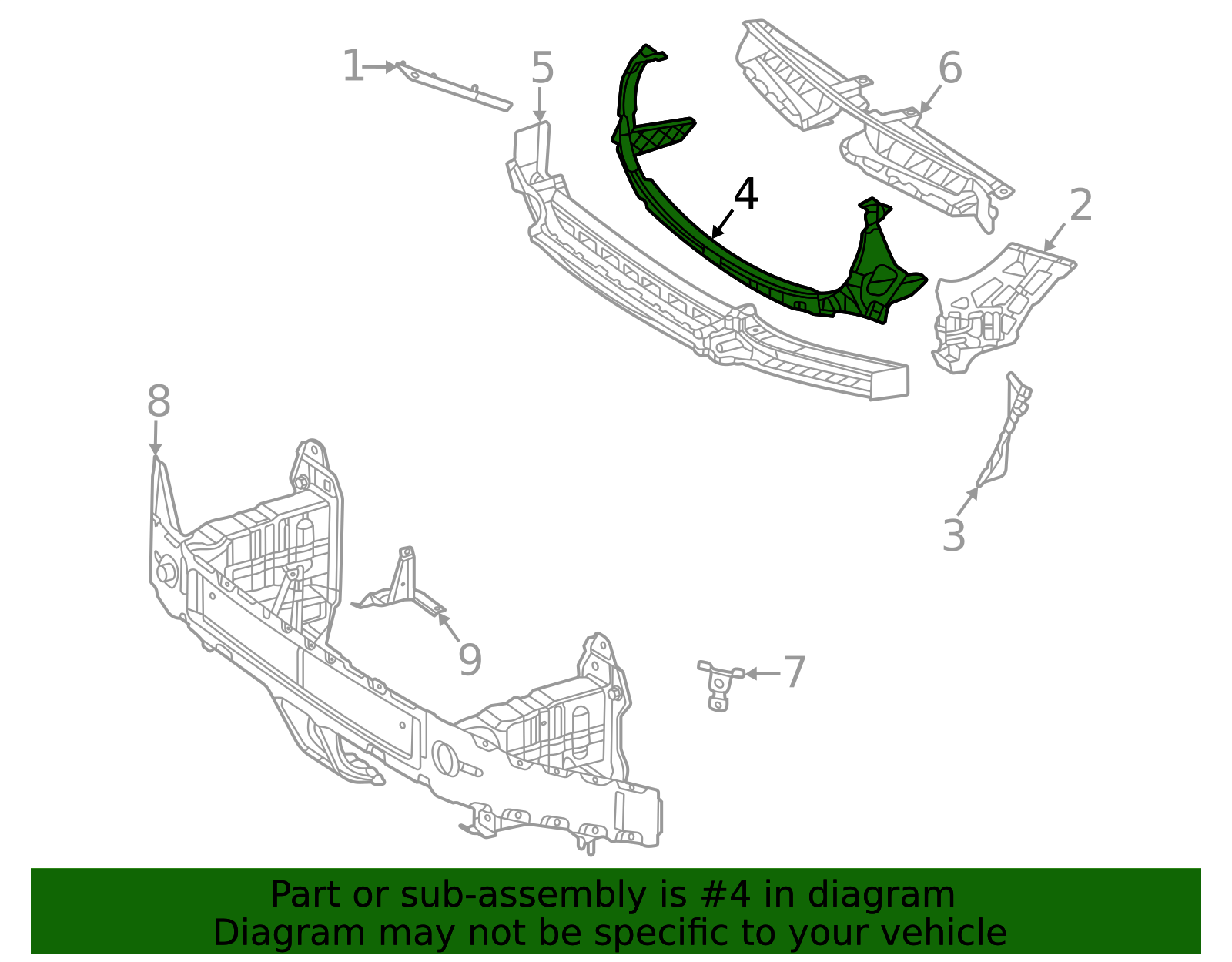 167-885-63-03 - Bumper Cover Support Rail 2020-2023 Mercedes-Benz ...