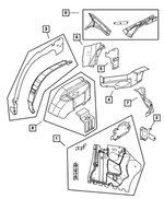 4878706AJ - Body Sheet Metal Except Doors: Quarter Inner Panel, Right for Mopar Image