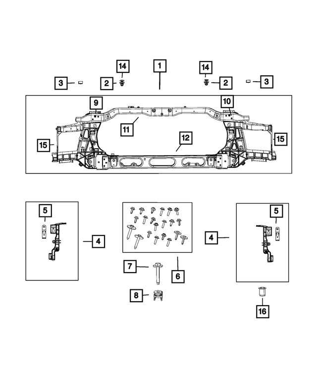 « 68237686AA – Cooling : Panneau De Fermeture Du Radiateur Traverse pour Mopar Image »