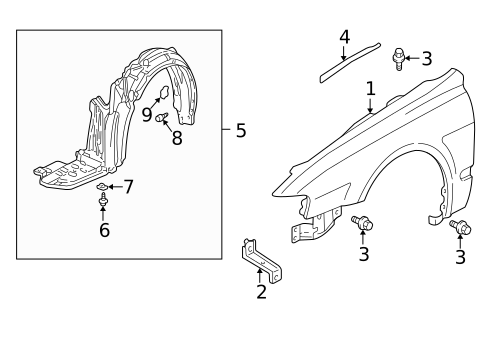 Fender & Components for 2003 Acura CL #0