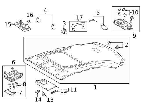 Interior Trim - Roof for 2022 Lexus IS300 #0