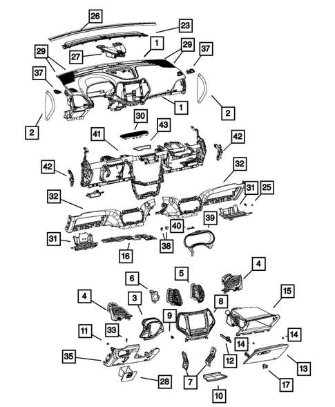 Instrument Panel for 2018 Jeep Cherokee #0
