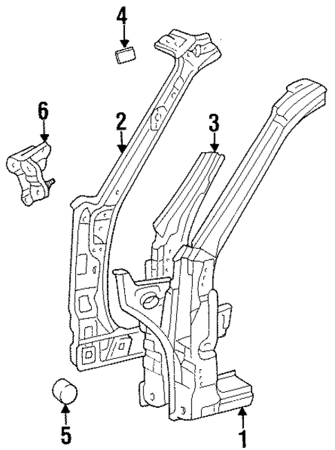 Hinge Pillar for 1996 Toyota Paseo #0