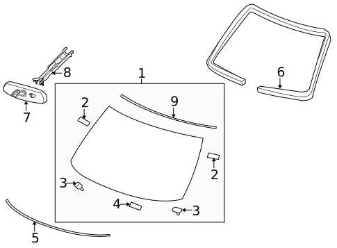 Glass - Windshield for 2010 Nissan 370Z #0