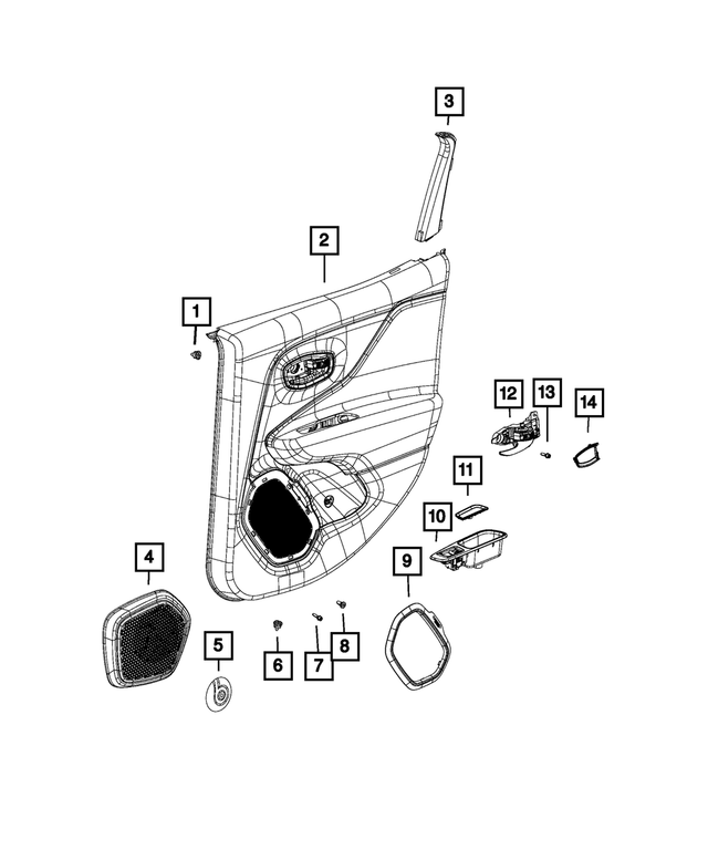 6MT68LXHAA - : Rear Door Trim Panel, Left for Mopar Image