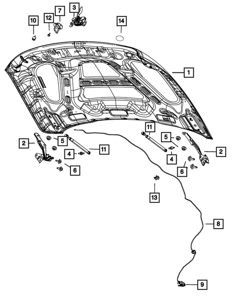 Hood and Hood Release for 2014 Ram 3500 #1