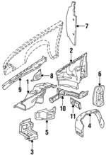 20714067 - Body: Apron Assembly for Buick: Skyhawk, Skylark, Somerset, Somerset Regal | Cadillac: Cimarron | Chevrolet: Cavalier | Oldsmobile: Calais, Cutlass Calais, Firenza | Pontiac: Grand Am, J2000 Sunbird, Sunbird Image