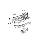 68275944AK - Electrical: Headlamp, Right for Jeep: Cherokee Image