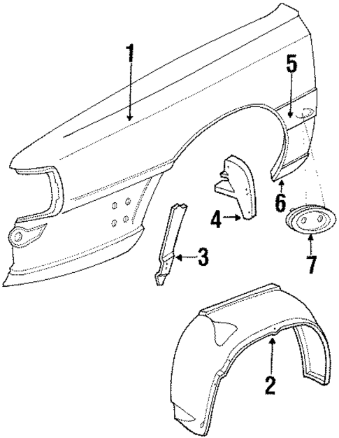 Exterior Trim - Fender for 1990 Audi 200 #0