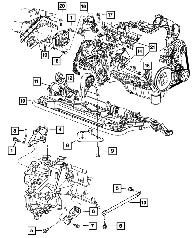 4573777 - Engine Mounting: Transmission Mount Bracket for Mopar Image