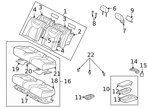 Rear Seat Components for 2002 Lexus LS430 #0