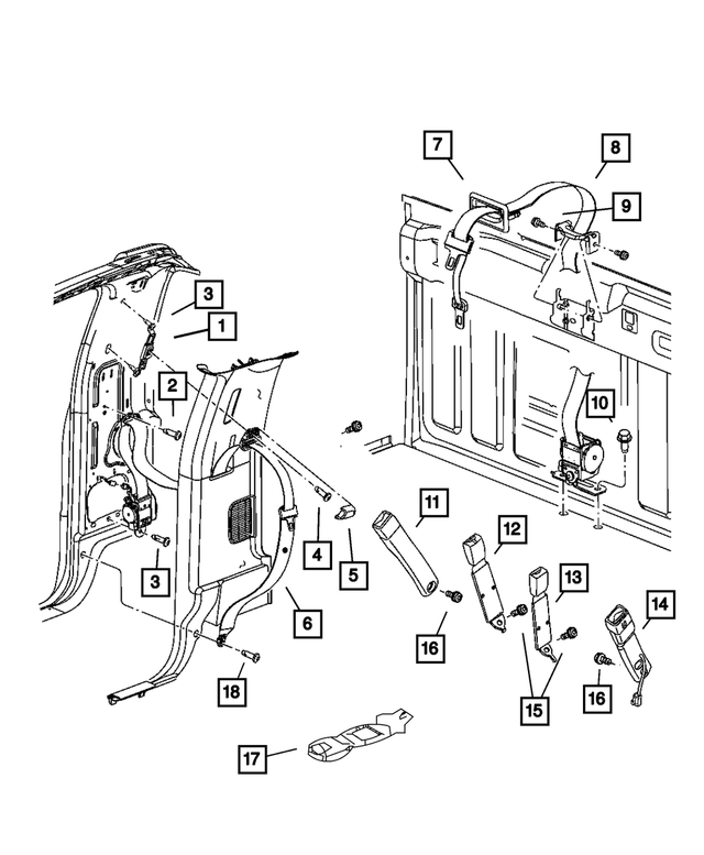 5080637AA - Restraints: Seat Belt Bolt for Mopar Image image