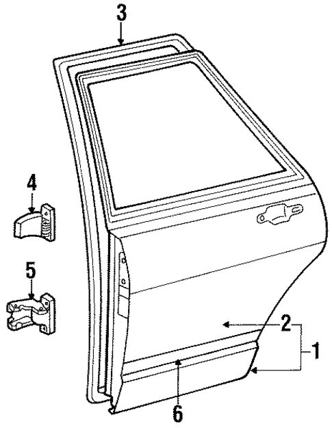 Exterior Trim - Rear Door for 1988 Volkswagen Fox #0