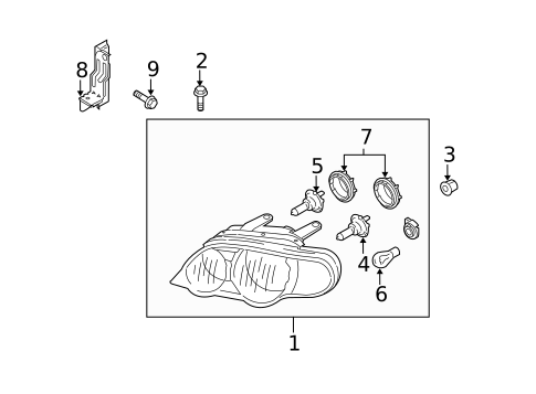 Headlamp Components for 2003 Kia Spectra #0