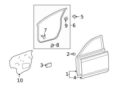 Door & Components for 2009 Toyota Matrix #0