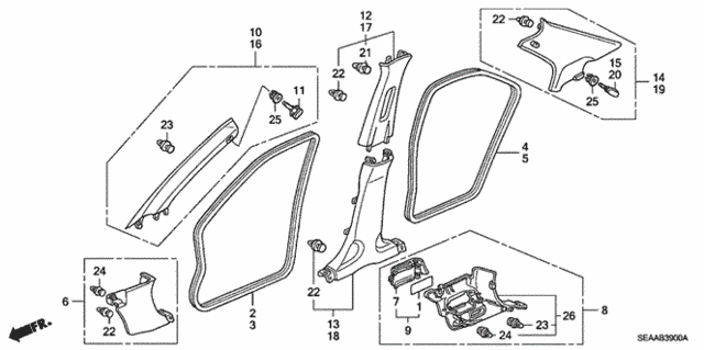 Pillar Garnish for 2008 Acura TSX #0