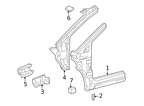 Hinge Pillar for 2003 Toyota Sienna #0