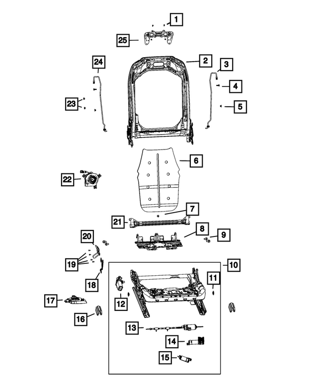 68376555AB - Interior Trim: Front Seat Back Frame for Mopar Image