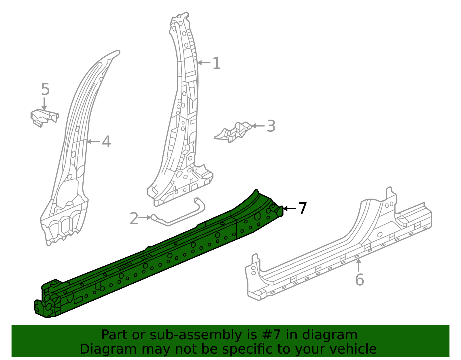 V Rocker 63620-3A0-405ZZ - 2023-2025 Honda CR-V - Rocker Reinforced | Genuine ...
